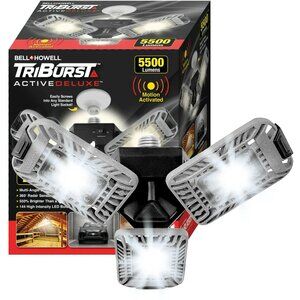 Bell + Howell TriBurst Garage Light Ceiling Socket Motion Sensor 5500 Lumens
